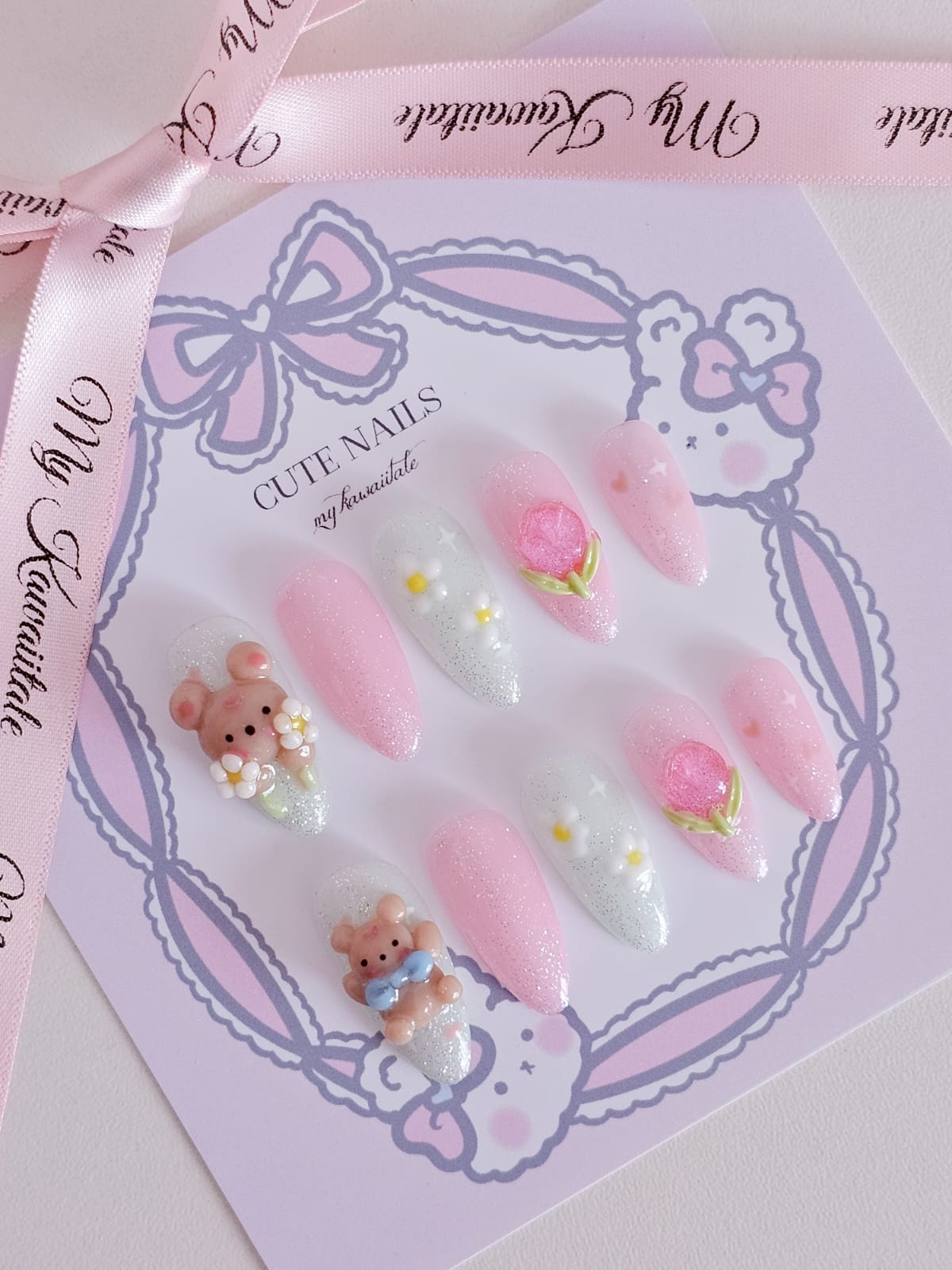 Spring Freddy Bear - Press on Nails