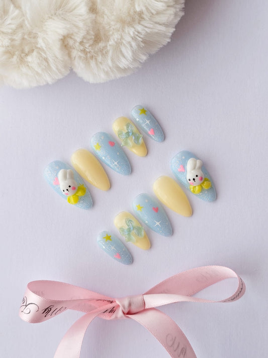 Kawaii Pastel Bunny Set - Press on Nails