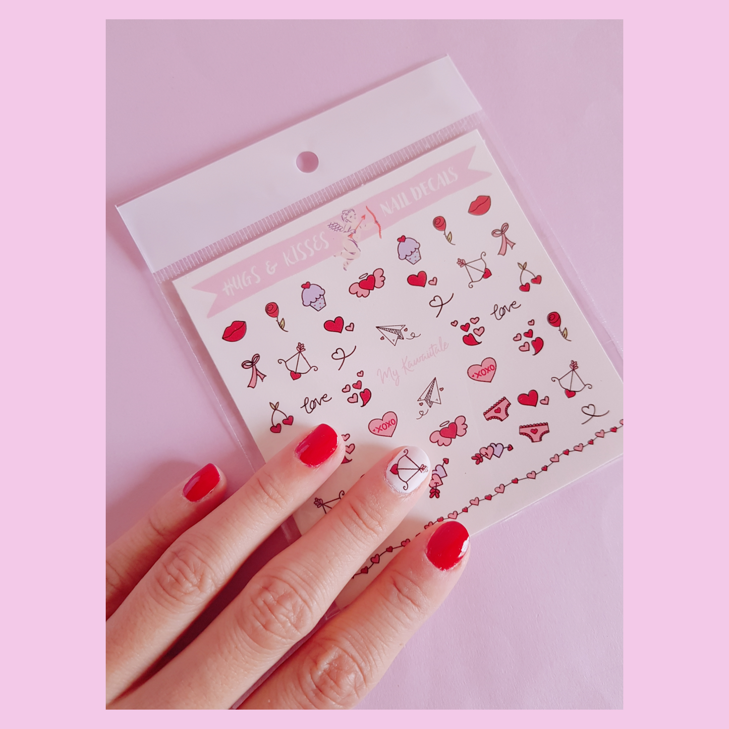 Hugs & Kisses Nail Decals - My Kawaiitale