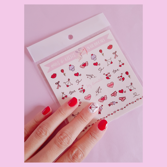 Hugs & Kisses Nail Decals - My Kawaiitale