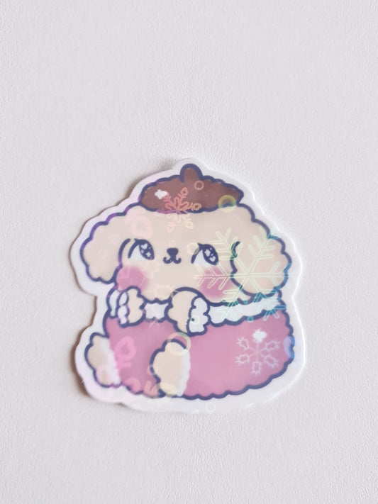 Winter Pompom Waterproof Sticker